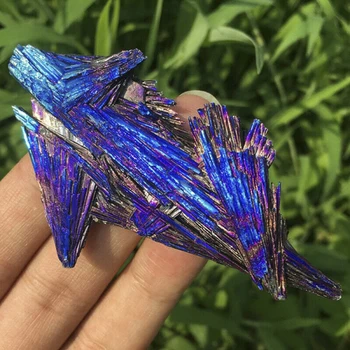 Looduslik Titaan Kaetud Must Turmaliin Electroplate Quartz Crystal Mineral Crystal Healing Home Decora Peacock Feather Kivi