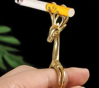 Retro Sigareti Omanik Suitsu Ringi Hammas Sõrme Clip Pronks Avamine Reguleeritav Sigaretid Omanik Suitsetamine Tarvikud Kingitus