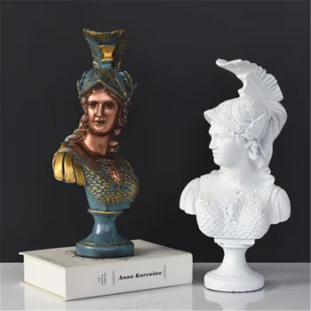 33CM kreeka Mütoloogias Jumalanna Athena Tarkuse Pea Portreed Vaik Skulptuur Ameti Mood Uuringu Toas Teenetemärgi X2037