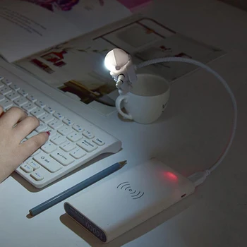 Astronaut Nachtlicht Paindlik LED Lesen Lampe Kreative Mini USB Rohr Raumfahrer Sülearvuti Notebook Tastatur Tisch Schreibtisch
