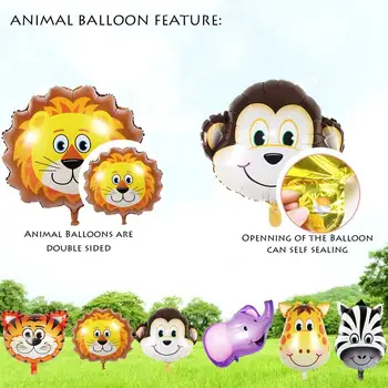6tk Loomade Kolbides Jungle Safari Poole Teema Poole Loomaaed Heelium Foolium Air Balloon Kids Sünnipäeva Teenetemärkide Baloon Kit Balon