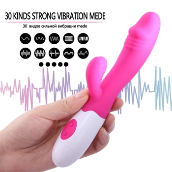 30 Kiirusega Vibratsioon Küülik Vibraatorid Naistele Vagiina G Spot Masturbatsioon Sugu Mänguasjad Täiskasvanud Naine Topelt Mootorid Massaaž Naine
