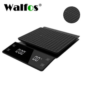 WALFOS 3kg/0,1 g Elektroonilise Kohvi SScale Taimer ülitäpne Digitaalne Köök Skaala Kohvi Kaal Ilma Aku Saldo