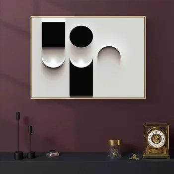 Kaasaegne ja Abstraktne Geomeetriline Seina Art Lõuend Maali Must Valge Tööstus Prindi Plakat Seina Pildid elutuba(raamita)