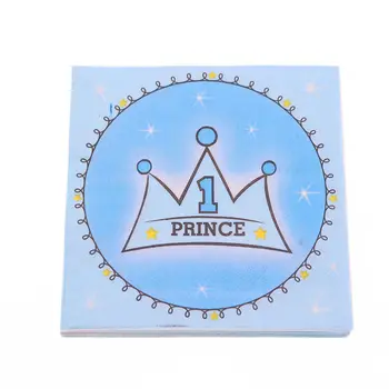 Sinine Prints Crown Poiss, Lapsed, Ühekordsed Nõud Set Plaadid Salvrätikud Toruga Cup Baby Shower Sünnipäeva Kaunistamise Tarvikud