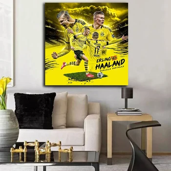 Erling Haaland Plakatid jalgpall Jalgpall Mängija Lõuend Print Sport Seina Maali Kunst elutuba, Magamistuba Home Decor