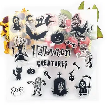 Halloween Silikoon Selge Pitser Stamp DIY Scrapbooking Reljeef fotoalbumi Dekoratiivne Paber-Kaardi Käsitöö Kunst Käsitöö Kingitus