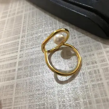 Fashion Girl Kingitus Metallist Rõngas Naiste Ehted Geomeetriline Ring Ringi Tänaval Tulistada Tarvikud Imitatsioon Pearl Ring