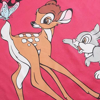 Disney T-Särk Harajuku Ees Tagasi Bambi Hirv Küülik Thumper Kirja Cartoon Prindi Lühikesed Varrukad Naiste Mood O-Kaeluse Tee Tops