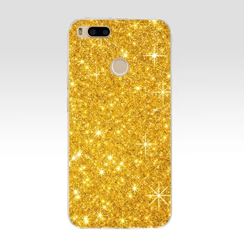 319FG amp yellow gold glitter Pehmest Silikoonist Tpü Kate telefoni puhul xiaomi redmi mi 8 A1 A2 lite