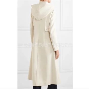 Pluss Suurus Naine Mantel Talveks 2019 Mood Elegantne Streetwear Kapuutsiga Valge Pikk Karv