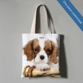 Lemmikloomad Foto käekott kohandatud lõuend kott DIY kassid koerad illustratsioon, foto, logo loomingulised kingitused trüki kunsti keskkonnakaitse