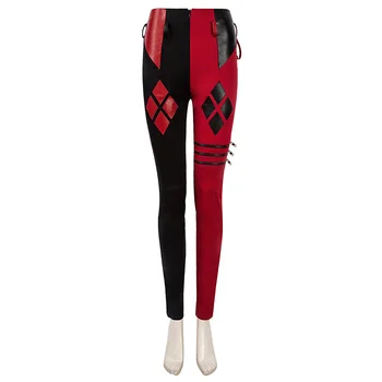 Enesetapp 2 Quinzel Püksid Cosplay Täiskasvanud Naiste Kostüüm Joker Tüdruk võitluses Sobivad Punased ja Mustad Püksid Halloween