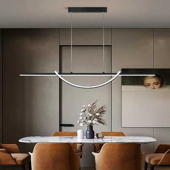 Luksuslik lühter kaasaegne restoran lühter kuldne must riba, laua lamp Põhjamaade loomemajanduse minimalistlik led-lühter disainer