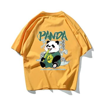 Zen-Budismi Panda Hip-Hop Mõõdus T-Särk Meestele, Streetwear Harajuku Tshirt Lühikesed Varrukad Puuvill Lahti HipHop T-Särk Paar 2021