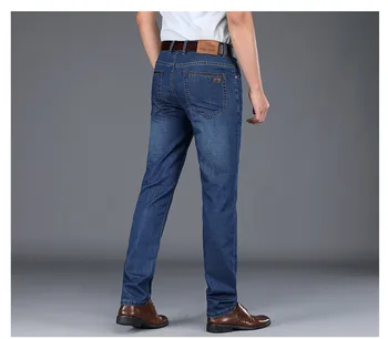 J1304 -Kevadel ja suvel teksad meeste lahtised sirge toru meeste püksid äri püksid