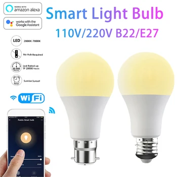 B22 E27 2000-7000K WiFi Smart Lamp RGB LED Lambi Tööd Amazon Alexa/Google Kodu Juhitava Magic Lamp Smart Home