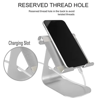 Alumiinium Metall Tablett Seista Reguleeritav Töölaua Omanik Dokk Ühilduv Tab Bracket Nagu iPhone iPad 2018 Pro 9.7 11