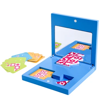 Montessori mänguasjad Puidust Peegel Imaging Mõistatusi Lastele Ruumilise Kognitiivse Loogika lauamäng Luure Mänguasi Lapsele Kingitusi