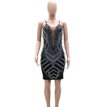 Luksus Rhinestone Sädelevat Sünnipäeva Kleit Naistele Elegantne Clubwear Silma Õhuke Sulg Pool Kleit Öö Kuulsus Bodycon Kleit