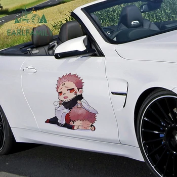 EARLFAMILY 43cm x 39cm Anime Jujutsu Kaisen Cartoon Auto Kleebised Veekindel Kleebised Cartoon RV VAN Suur Anime Auto Tarvikud