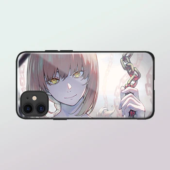Mootorsae Mees Makima anime karastatud klaasi pehmest silikoonist telefoni juhul katab kest iPhone SE 6 6s 7 8 Plus X-XR, XS 11 Pro Max