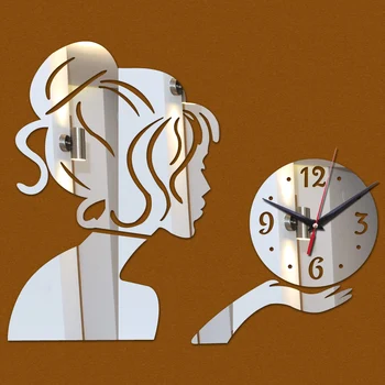 2019 uusi seina kell, kellad reloj de viilutatud vaadata horloge Akrüül peegel kleebised Inimesed elutuba Kvarts Nõela