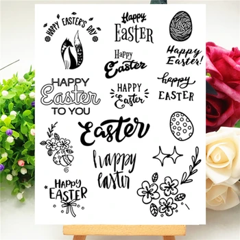 14x18CM Happy Easter päev Läbipaistev Tihend Selge Templid Silikooniga Tihend Rull Templid DIY Külalisteraamatusse Album / Kaart Tootmine