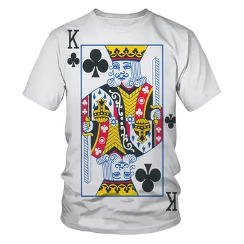 Mängukaardid 3D-printimine meeste ja naiste mood T-särk poker street riietus lahti, mugav riie Üks