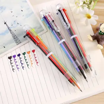 1tk 6 1 Värviline Uudsus Pliiatsid Mitmevärviline Pastapliiats Push Tüüpi Pen Multifunktsionaalne Kirjatarvete koolitarbed Kontori