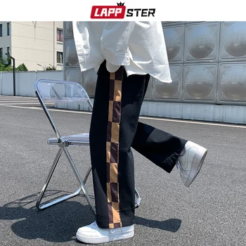 LAPPSTER Mehed Segast Sirge Harajuku Streetwear Sweatpants 2021 Mens Kpop Põhjuslik Vintage Joggers Mees Higi Must Y2k Püksid