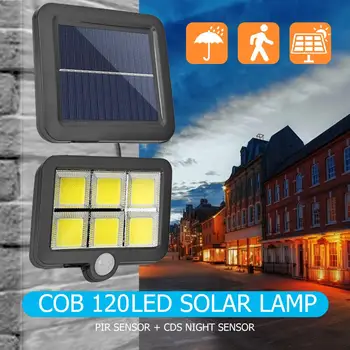 COB 120LED Päikese liikumisanduriga seinavalgusti Väljas Veekindel Aed Lamp Infrapuna Sensorit, Veekindel Garden Light Lamp