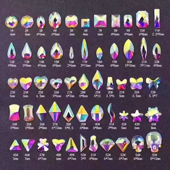 100tk/palju Erinevaid Kujundeid Crystal Küünte Teemant Kivi prügikasti raputas AB Klaas Kivid 3D Küüned Kunsti Kaunistused square silma kuju