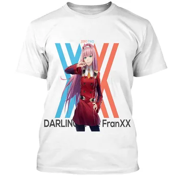 Uus Anime Kallis Aastal FranXX T-Särk Meestele, Naistele 3D Trükitud Tshirt Hip-Hop Sinine Streetwear Vabaaja Suvel Tops