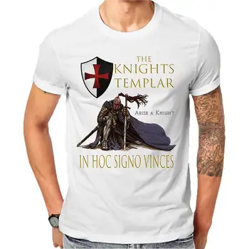 In Hoc Signo Vinces Usuliste Knights Templar Christian Warrior T-Särk. Suvel Puuvill, O-Kaelus Lühikesed Varrukad Meeste T-Särk Uus