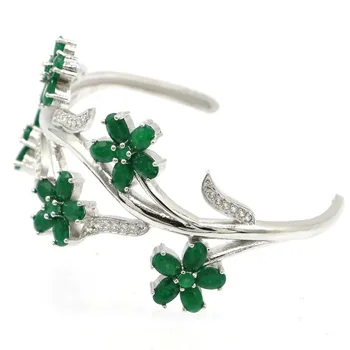 60x30mm Soovitame Tõeline Roheline Emerald Multi Värv Loodud Peridoot Akvamariin Tsitriin Naiste Hõbe Mansett Käevõru Käevõru