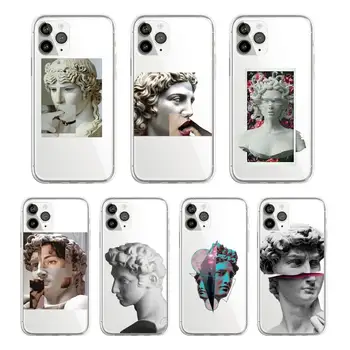 Luksus Abstraktne Kunst Kuju Telefoni Juhul Läbipaistvad iPhone 11 12 mini pro XS MAX 8 7 6 6S Pluss X 5S SE 2020 XR