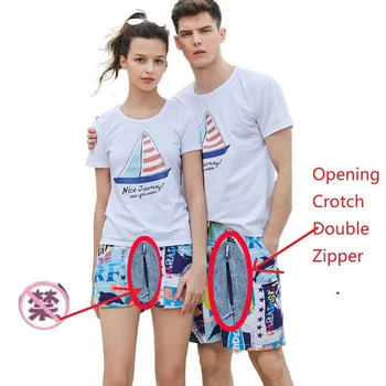 Väljas Sugu Püksid Lukuga Avatud Croch Õhukesed Lühikesed Püksid Naiste Suvel 2021 Uus Candy Värvi Crotchless Aluspüksid Seksikas Beach Lühikesed Püksid