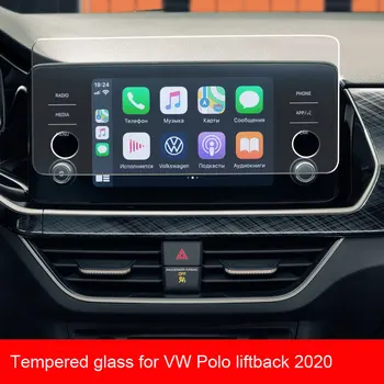 Karastatud Klaasist Ekraan Kaitsja Volkswagen VW Polo Liftback 2020. Aasta Auto Navigatsioon Ekraan Auto Interjöör Kaitsta Kleebis