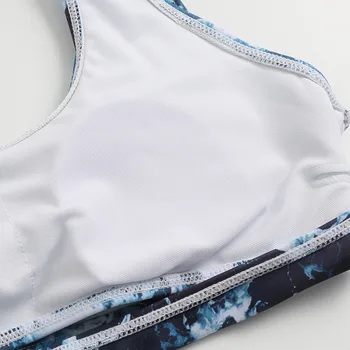 2021 Ühe õla Sport Bandeau Push up Bikinis Seksikas Marmor Naiste Ujumistrikoo Kõrge Vöökoht Supelrõivad Naiste trikoo Beach kanda