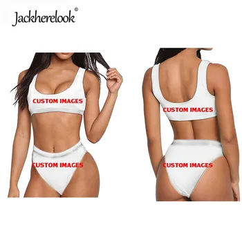 Jackherelook 2019 Naiste Bikinis Määra Uus Mood Kohandatud Teie Foto/Pildi Printimine Seksikas Kaks Tükki, Ujumisriided, Suvel Rannas Supelda Suit