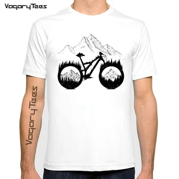 Vagarytees Jalgrattad Enduro Mäed, Print t-särk Suvel Meeste Lühikesed Varrukad Loovust Bikes Prindi Vabaaja Hip-Hop tshirt