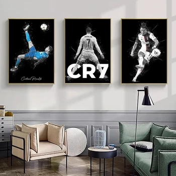 Cristiano Ronaldo Jalgpalli Täht Esteetiline Plakatid Ja Pildid Lõuendile Maali Seina Art Kodu Kaunistamiseks Foto Elutuba Decor