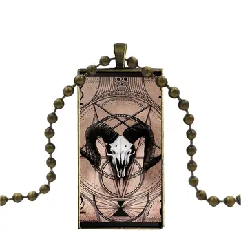 Klassikaline Saatan Pentagramm Varjatud Paha Naine Vintage Kinnitus, Disain, Mood Vintage Klaas Naiste Ristküliku Kaelakee Ripatsid