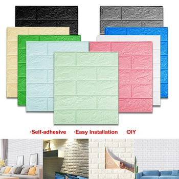 Home Decor 3D Seina Kleebised Paberil Värviga 1 TK Tellis Kivi Tapeet Maamees Mõju isekleepuvad Köök Vannituba