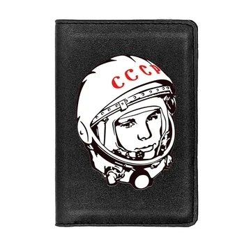 Vintage Klassikaline CCCP Astronaut Gagarin Trükkimine Reisida Passi Kaane ID Credit Card Hoidja Puhul