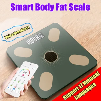 Body Fat Scale Smart Wireless LED Digital Bluetooth Elektroonilise Kaalu Skaala APP Keha Koostise Analüsaator Vannituba Kaal Mahus
