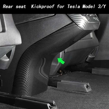 Matte black Kuorrutus läige süsinikkiu Tagumine iste Kickproof jaoks Tesla Model 3 tagasi air vent reisijate Tesla Model Y