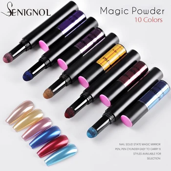 Küünte Õhu Padi Magic Pulber Pen 5 Värvid UV Gel Holograafiline Peegel Mõju Metallist Küünte Meik Kiire Disain Pulber