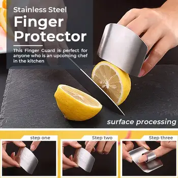 1tk Roostevabast Terasest Sõrme Protector Anti-lõigatud Sõrm Guard Köök Tööriistad Ohutu Taimne Lõikamine Käsi Protecter Köök Vidinaid